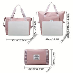 Large Foldable Duffle Bag Portable Weekender Overnight Bag