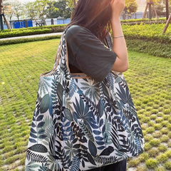 Large Capacity Foldable Tote Shoulder Bag Lightweight Reusable Shopping Bag