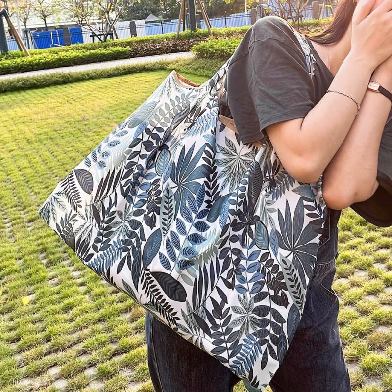 Large Capacity Foldable Tote Shoulder Bag Lightweight Reusable Shopping Bag