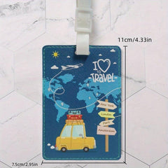 Cartoon Passport Holder Map Travel Document Organizer
