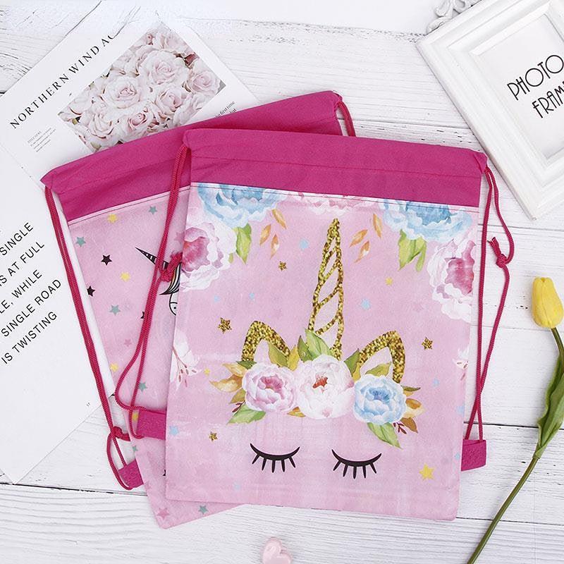 Cartoon Pattern Drawstring Backpack Lightweight Waterproof Beach Bag