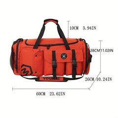 Large Duffle Backpack Nylon Lightweight Luggage Tote Bag with Shoe Compartment