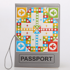 Flying Chess Passport Case Faux Leather Document Holder