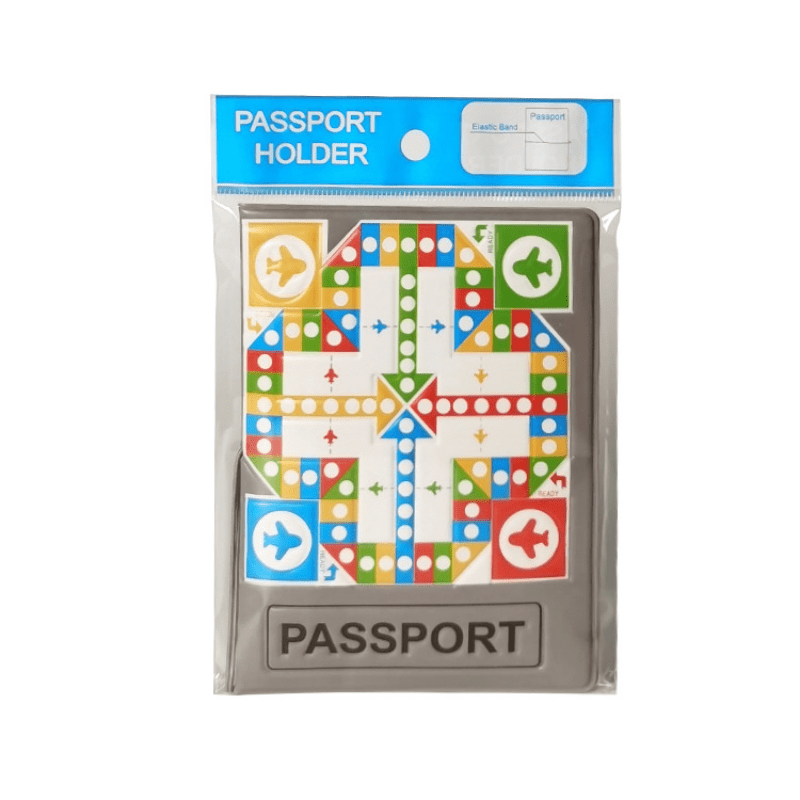 Flying Chess Passport Case Faux Leather Document Holder
