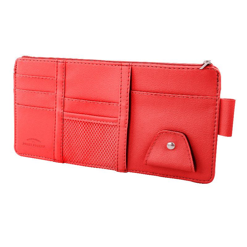 Car Sun Visor Organizer Sunglasses Holder PU Leather