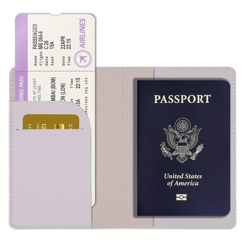 Airplane Pattern Passport Holder And Luggage Tag Set
