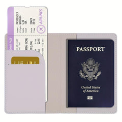 Airplane Pattern Passport Holder And Luggage Tag Set