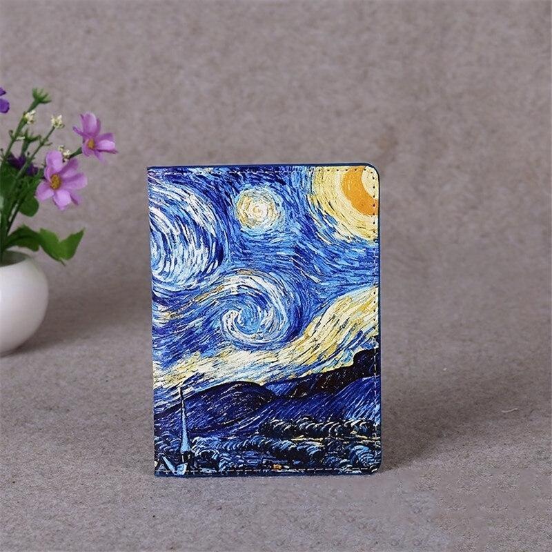 Art Pattern Passport Holder Travel Passport Clip PU Leather