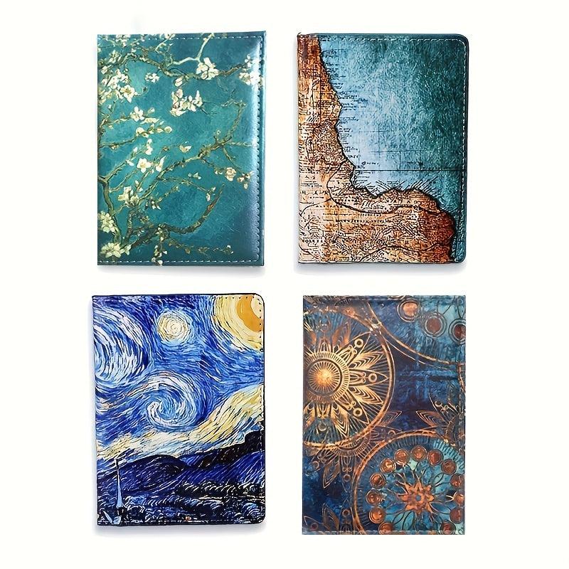 Art Pattern Passport Holder Travel Passport Clip PU Leather