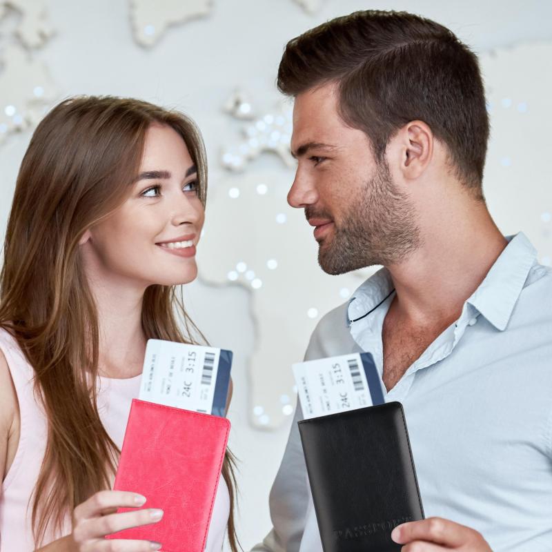PU Leather Passport Holder Travel Document Organizer