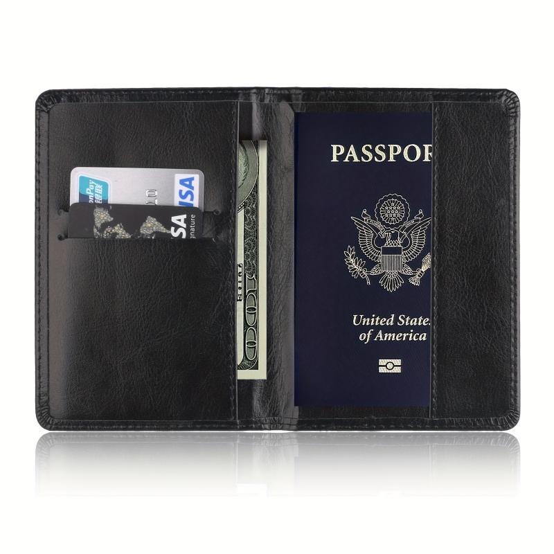 PU Leather Passport Holder Travel Document Organizer