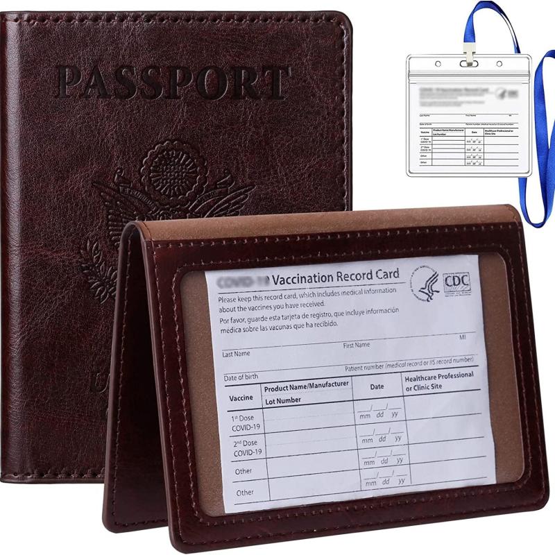 Passport Holder Travel Bag Passport And Vaccine Card Holder Combo Slim