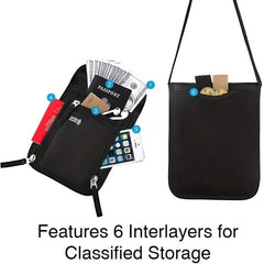 RFID Blocking Neck Passport Holder Anti Theft Travel Bag