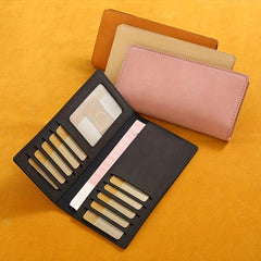 Long Leather Wallet 10 Card Slots Large Capacity