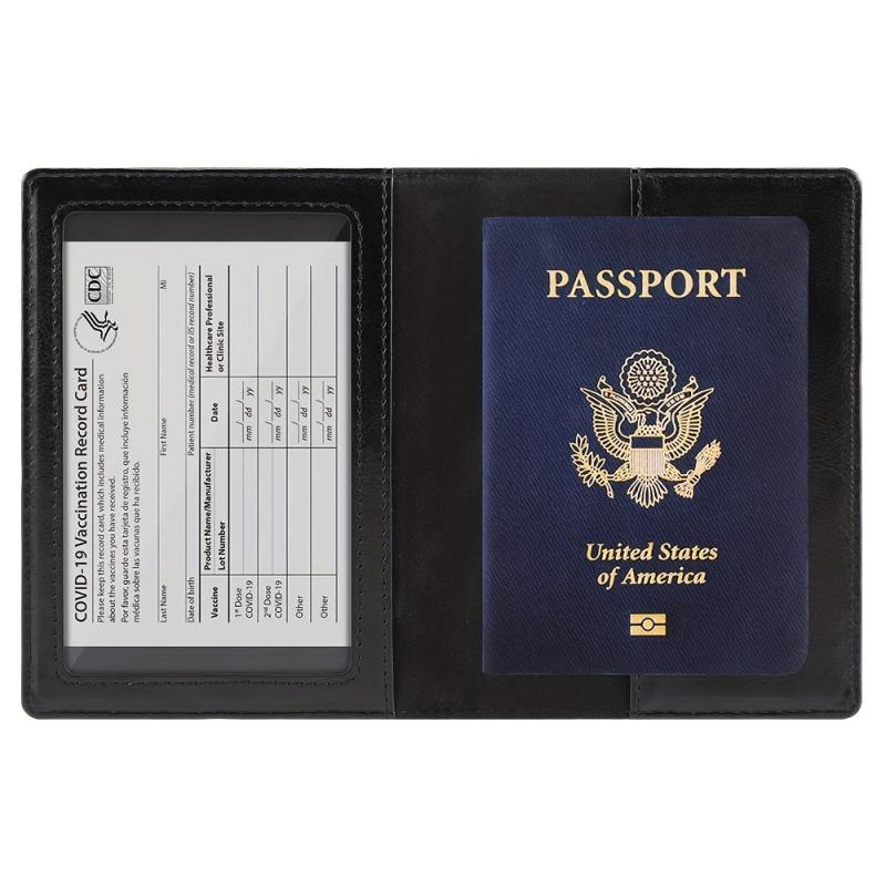 Vaccine Card Storage Bag Passport Holder PU Card Holder Bag