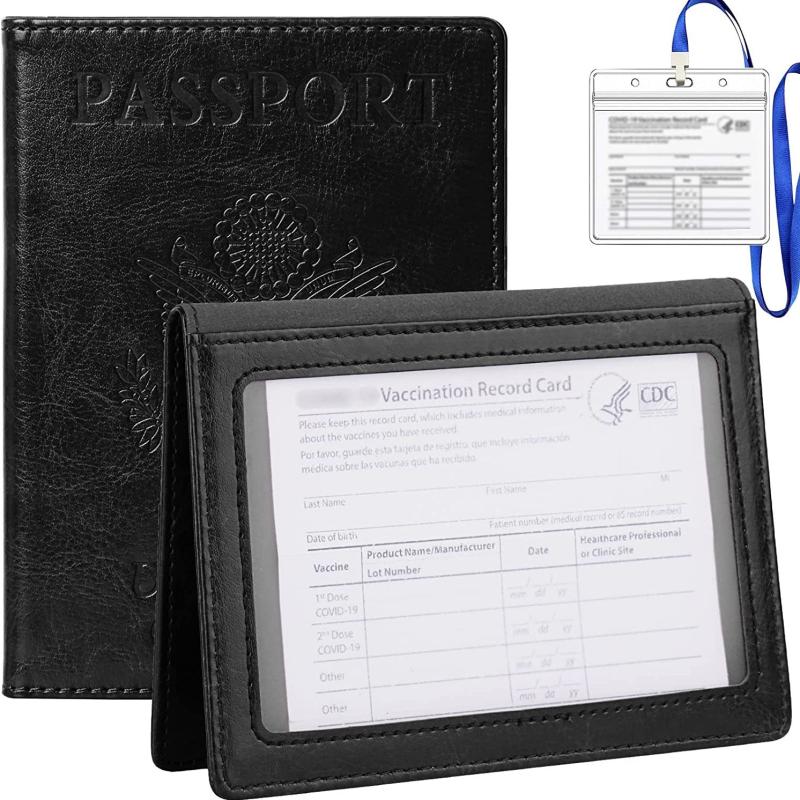 Passport Holder Travel Bag with Vaccine Card Slot