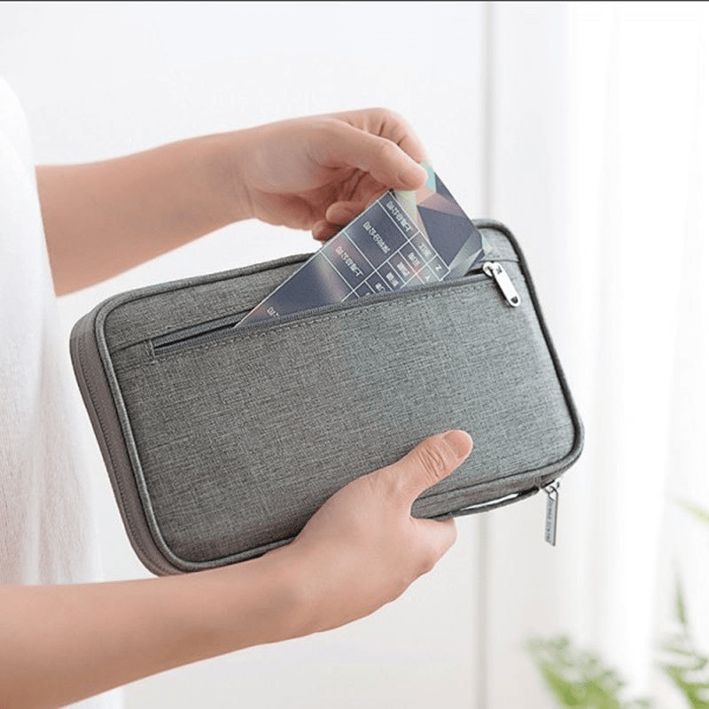 Portable Travel Passport Holder Document Storage Bag