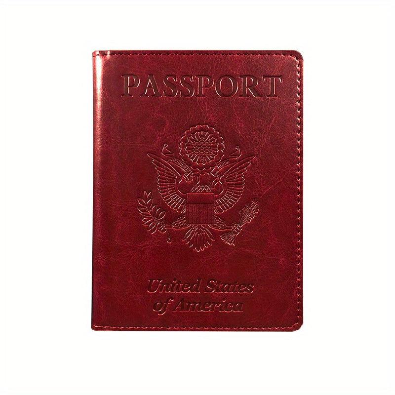 Passport Holder & Vaccine Card Travel Wallet PU Leather Unisex