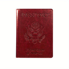 Passport Holder & Vaccine Card Travel Wallet PU Leather Unisex