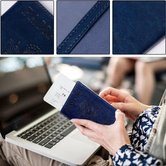 Passport Holder & Vaccine Card Travel Wallet PU Leather Unisex
