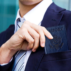 Passport Holder & Vaccine Card Travel Wallet PU Leather Unisex