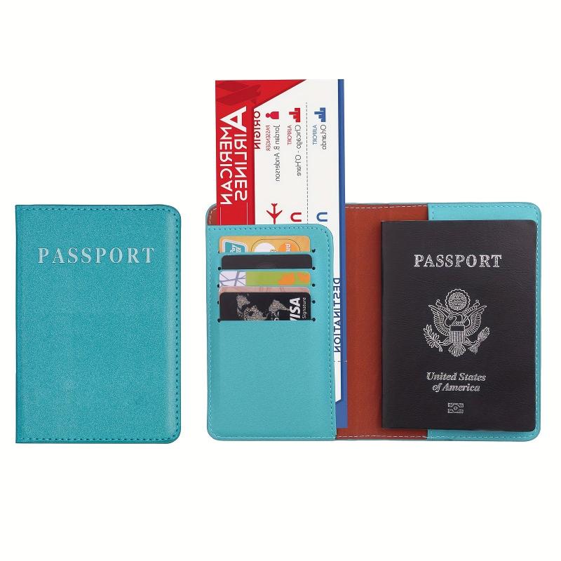 Colorful Passport Holder With Card Slots PU Leather Lightweight Portable Case