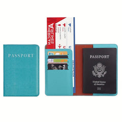 Colorful Passport Holder With Card Slots PU Leather Lightweight Portable Case