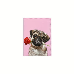 Dog Pattern Passport Bag Travel Passport Holder PU Leather Protector Cover