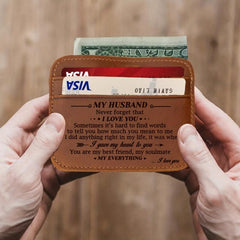 Men's PU Wallet Coin Purse Money Card Case Gift From Wife