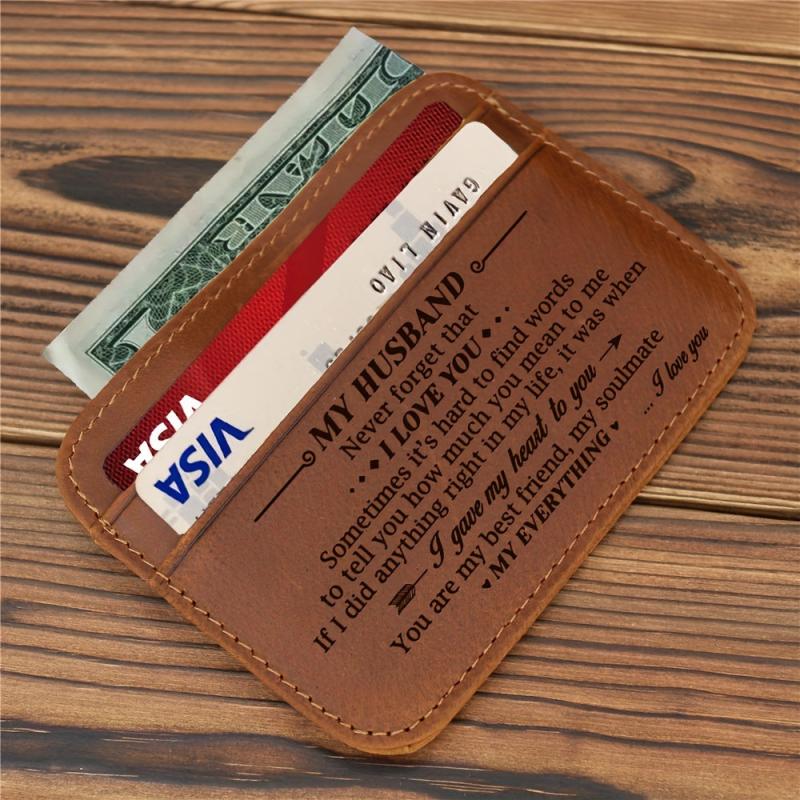 Men's PU Wallet Coin Purse Money Card Case Gift From Wife