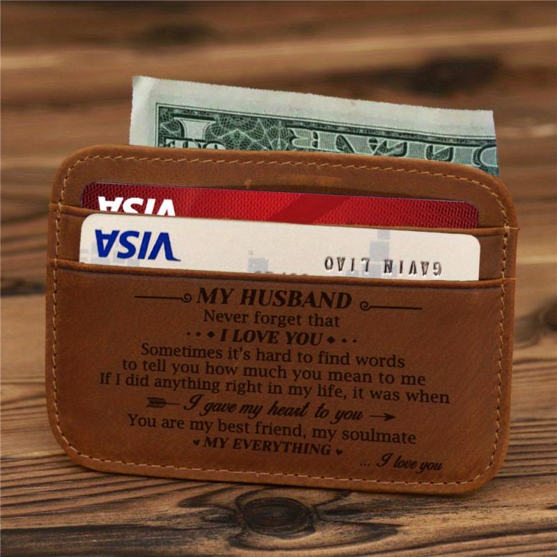 Men's PU Wallet Coin Purse Money Card Case Gift From Wife
