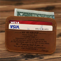 Men's PU Wallet Coin Purse Money Card Case Gift From Wife