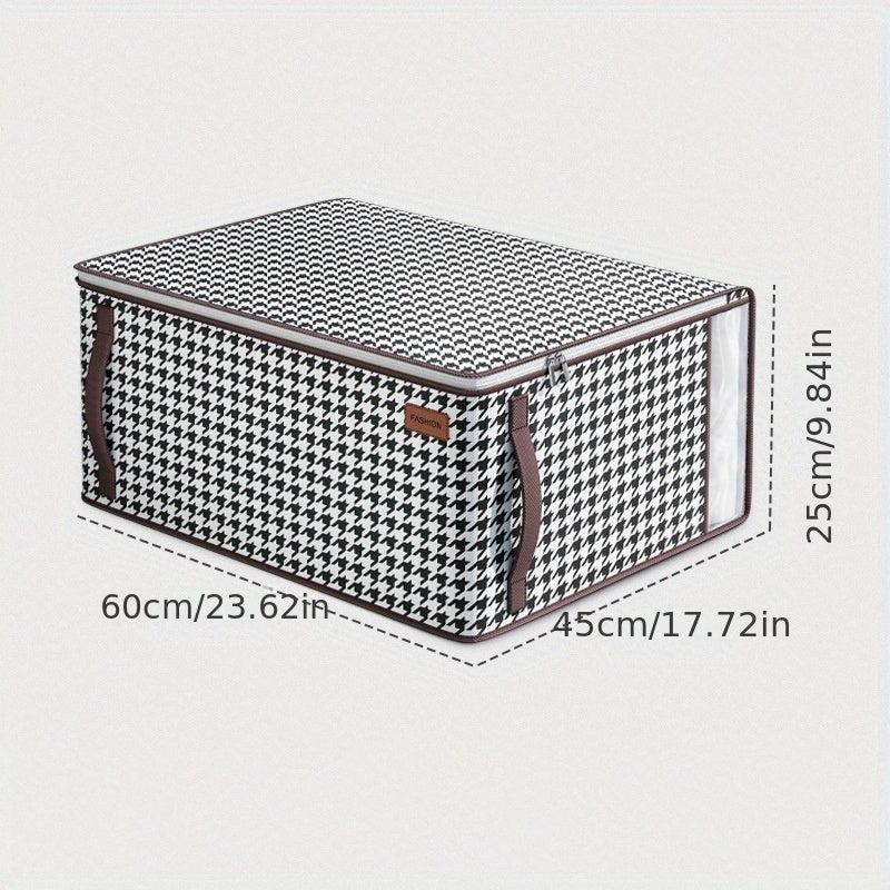 Houndstooth Pattern Zipper Bag Large Capacity Storage Organizer