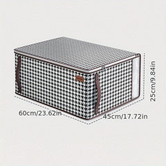 Houndstooth Pattern Zipper Bag Large Capacity Storage Organizer