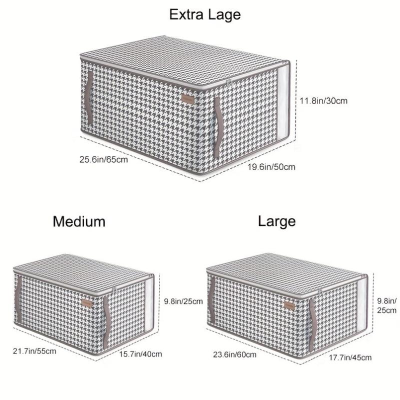 Houndstooth Pattern Zipper Bag Large Capacity Storage Organizer