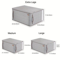 Houndstooth Pattern Zipper Bag Large Capacity Storage Organizer
