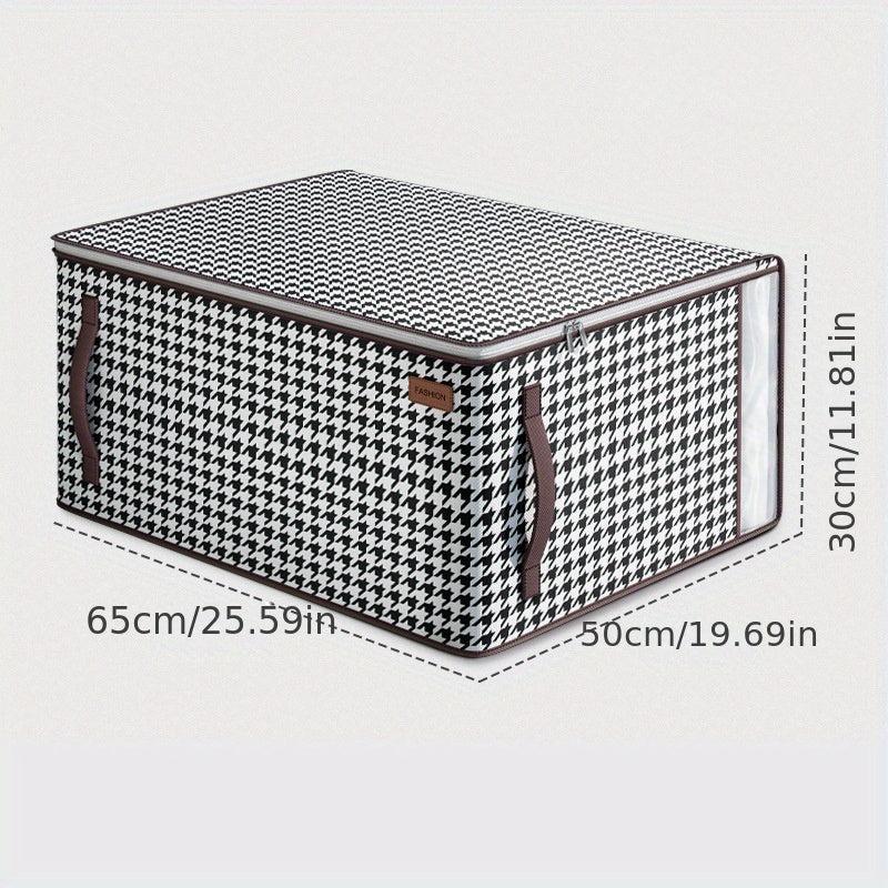 Houndstooth Pattern Zipper Bag Large Capacity Storage Organizer
