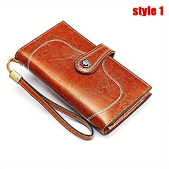 RFID Blocking Leather Card Holder Wristlet