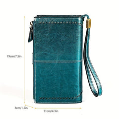 RFID Blocking Leather Card Holder Wristlet