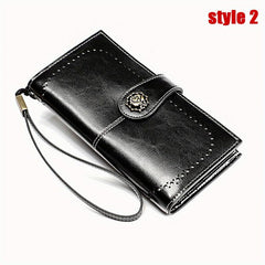 RFID Blocking Leather Card Holder Wristlet