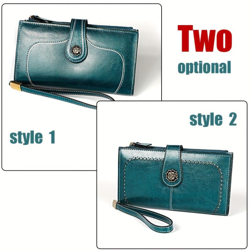 RFID Blocking Leather Card Holder Wristlet