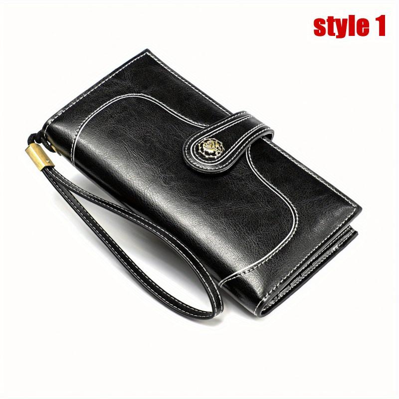 RFID Blocking Leather Card Holder Wristlet