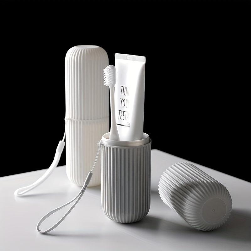 Portable Toothbrush Storage Box Cylinder Mouthwash Cup Travel Holder