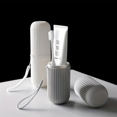 Portable Toothbrush Storage Box Cylinder Mouthwash Cup Travel Holder