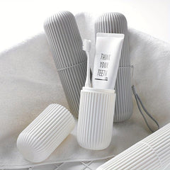 Portable Toothbrush Storage Box Cylinder Mouthwash Cup Travel Holder