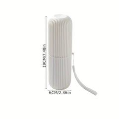 Portable Toothbrush Storage Box Cylinder Mouthwash Cup Travel Holder