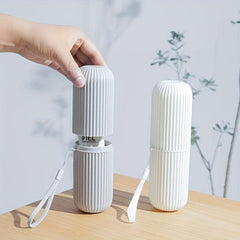 Portable Toothbrush Storage Box Cylinder Mouthwash Cup Travel Holder