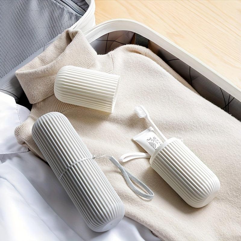 Portable Toothbrush Storage Box Cylinder Mouthwash Cup Travel Holder