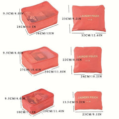 6pcs Travel Storage Bag for Clothes Lingerie Cosmetic