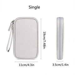 Portable Data Cable Bag Zipper Travel Storage Bag